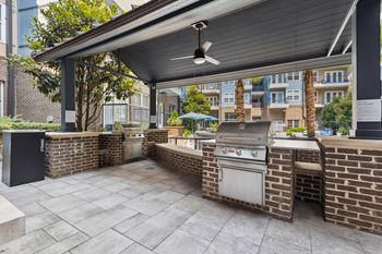 Outdoor grilling stations & fireplace